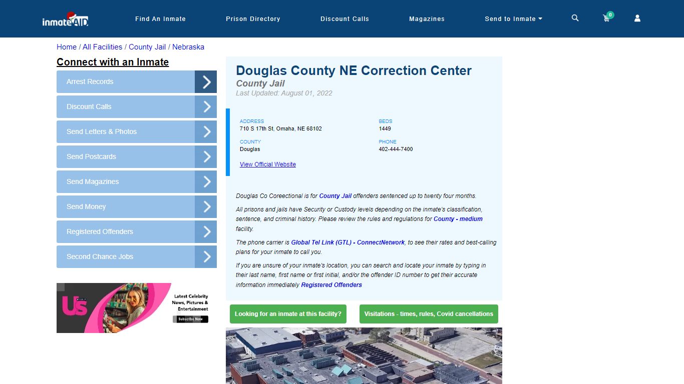 Douglas County NE Correction Center - Inmate Locator - Omaha, NE